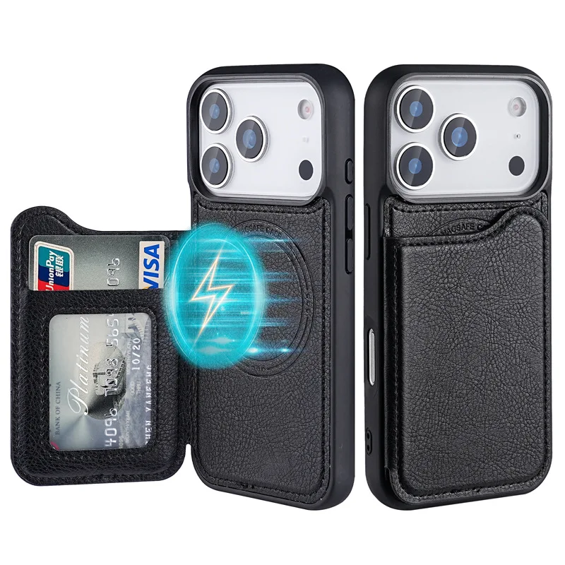 Wallets - For Magsafe Magnetic Leather Wallet Card