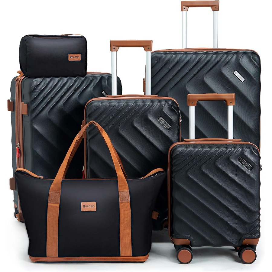 Expandable Hard Shell Luggage Set - 6-Piece Hard Shell Expandable Luggage Set,