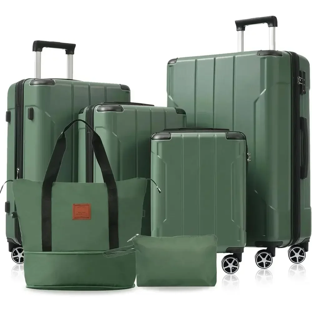 6-Piece Expandable Hardshell L - Expandable Hard Shell Luggage Set 评论和价格