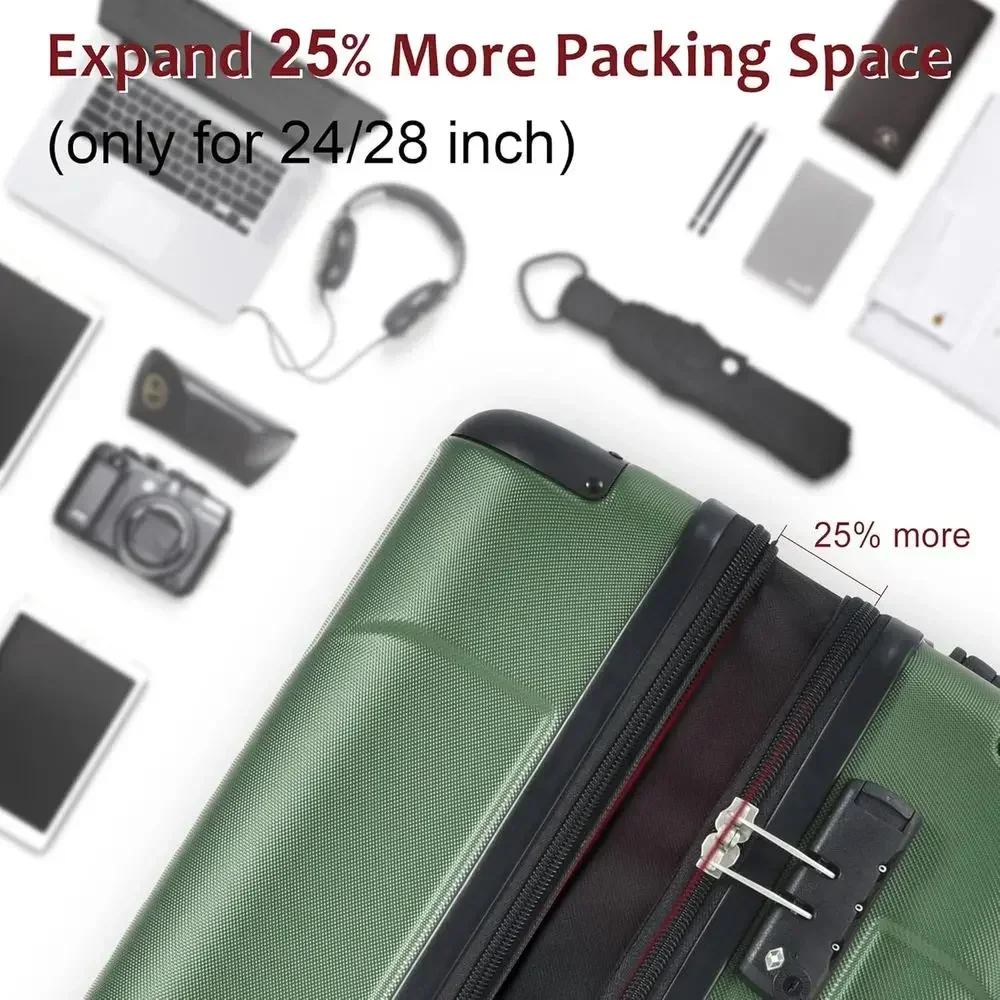 6-Piece Expandable Hardshell L - Expandable Hard Shell Luggage Set 评论和价格