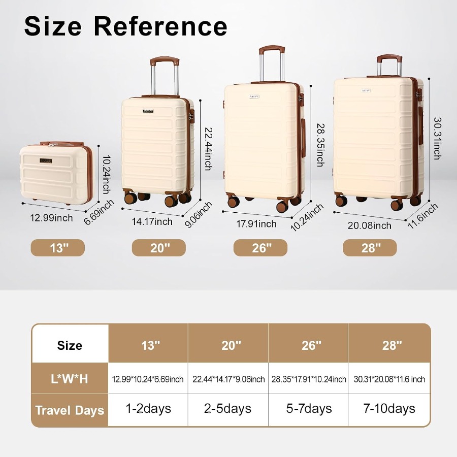 4 Pcs Luggage Set Expandable A - Expandable Hard Shell Luggage Set 评论和价格
