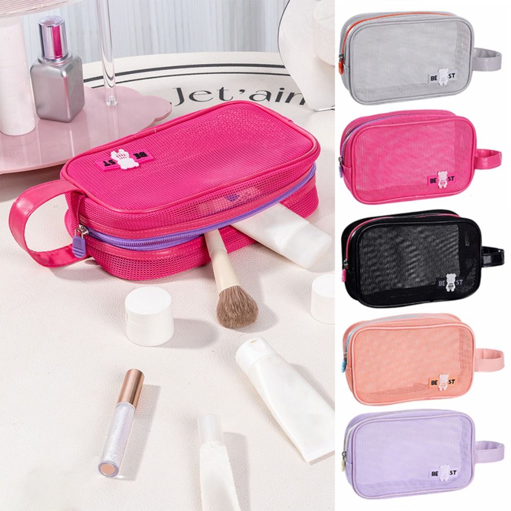 Durable Mesh Makeup Bag With H - Cosmetic Bags 评论和价格