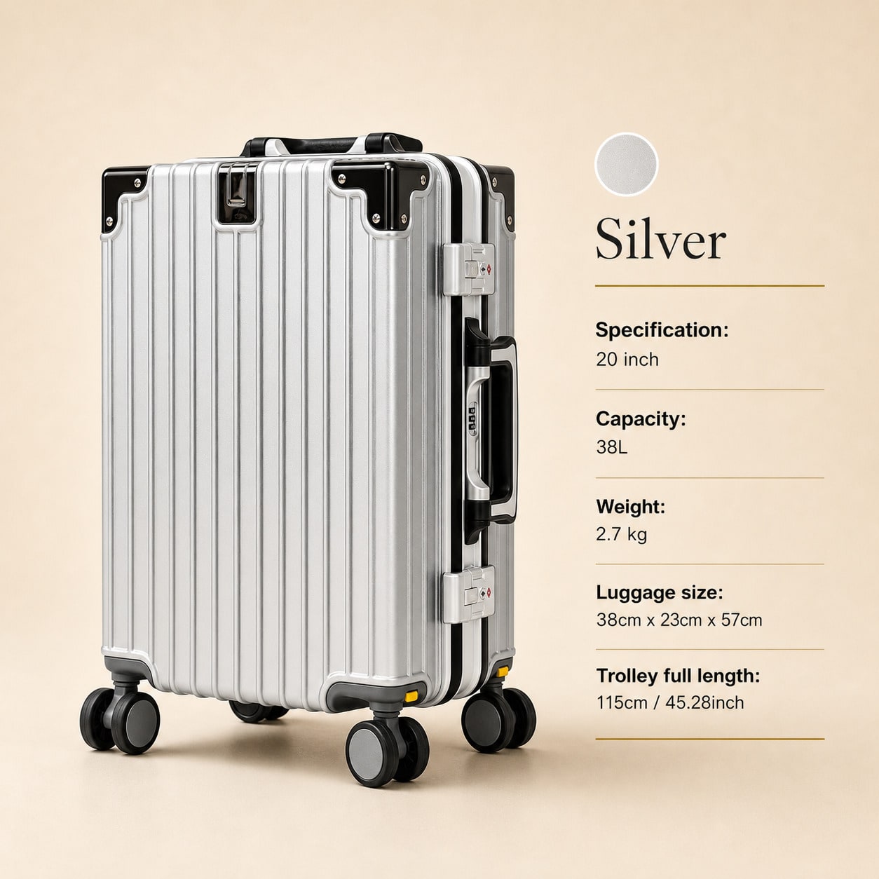20 Inch Carry On Suitcase Airl - Cabin Size Lightweight Travel Trolley 评论和价格