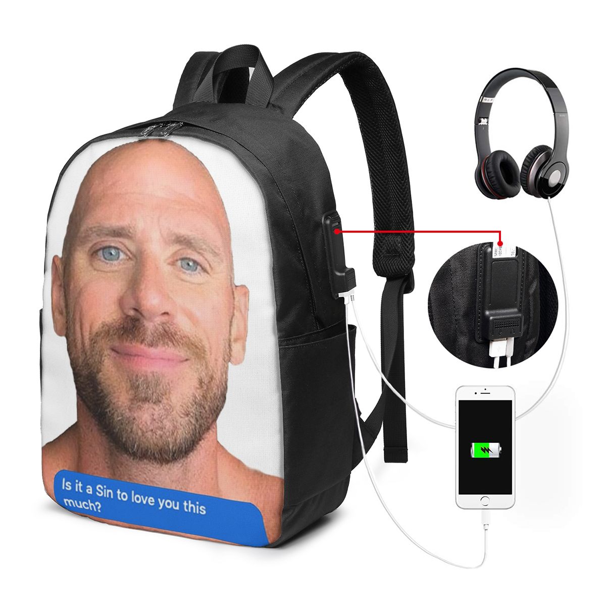 Johnny Sins Flirty Text Bubble - Backpacks 评论和价格