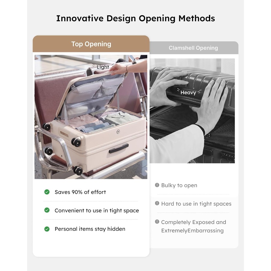 Top Opening Expandable Luggage - Expandable Hard Shell Luggage Set 评论和价格