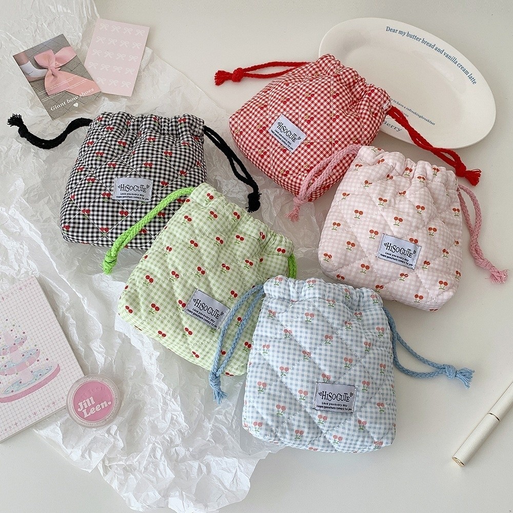 New Cherry Drawstring Pouch Mu - Cosmetic Bags 评论和价格