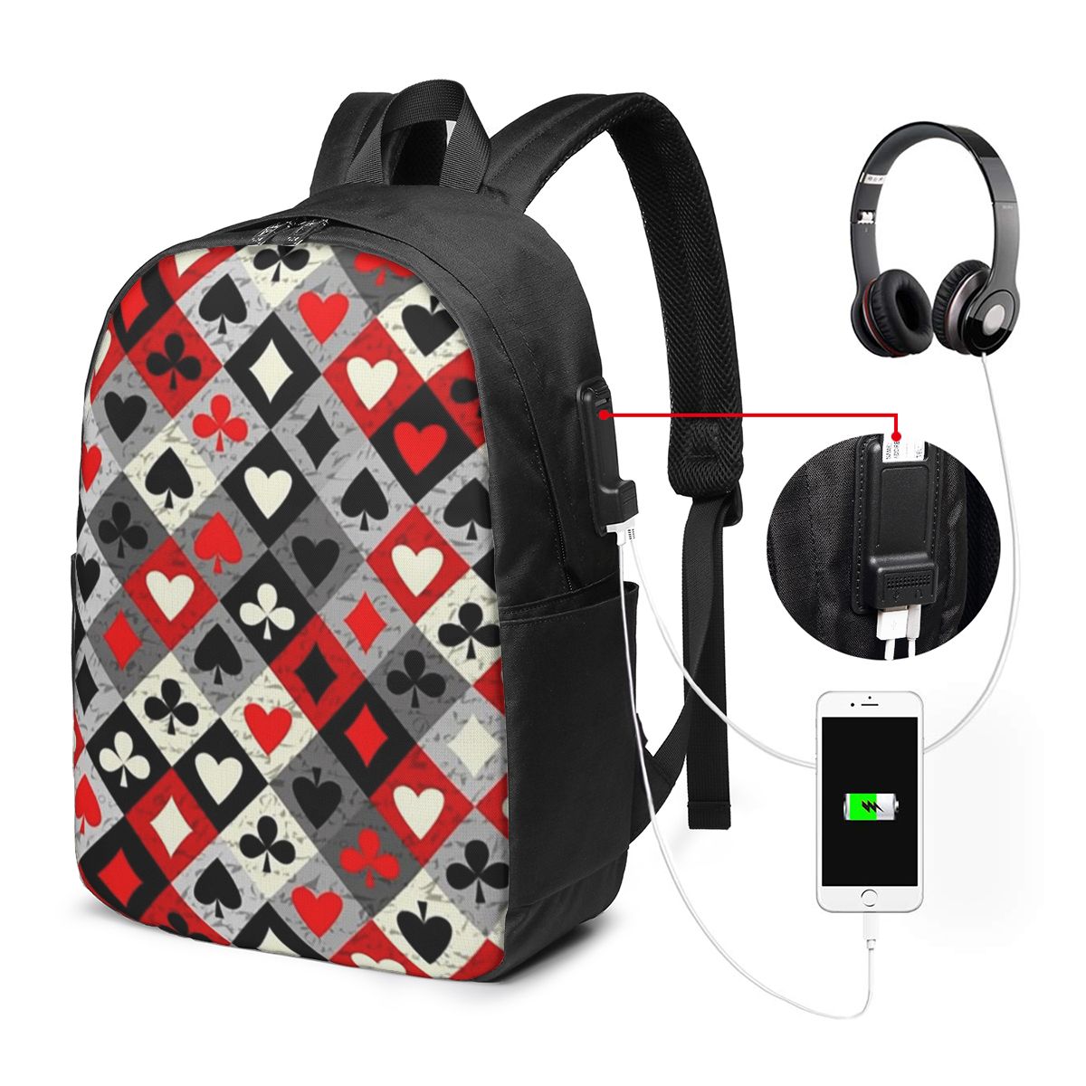 Playing Cards Poker Print Back - Backpacks 评论和价格