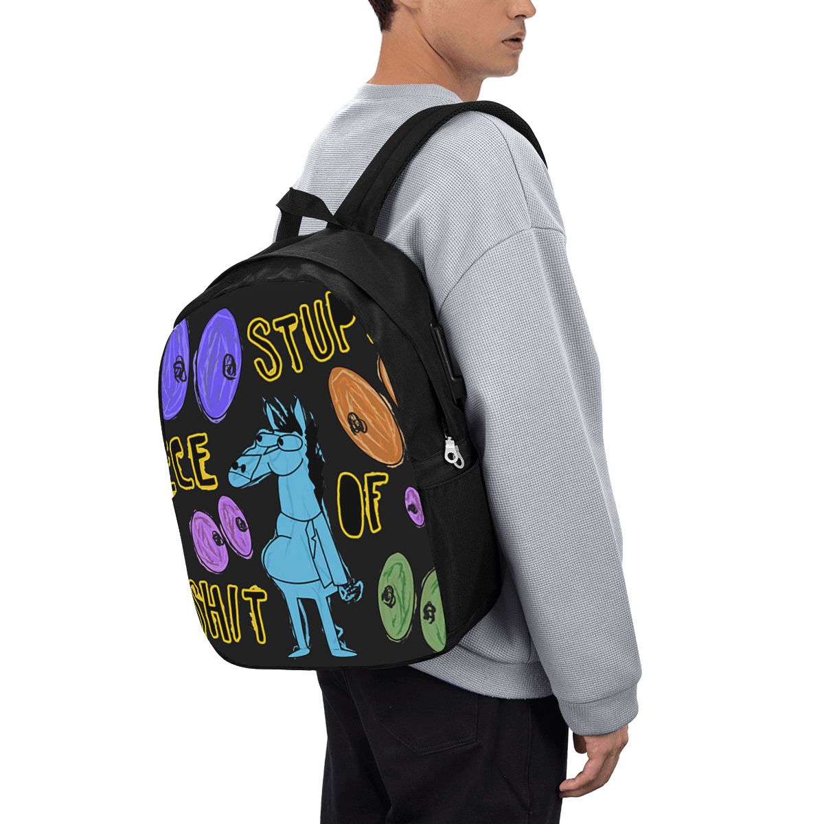 Cartoon Bojack Horseman Stupid - Backpacks 评论和价格