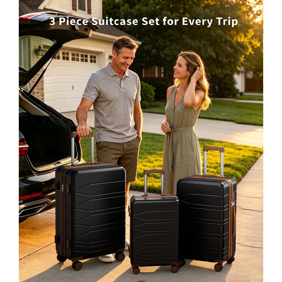 3 Pcs Expandable Luggage Set S - Expandable Hard Shell Luggage Set 评论和价格
